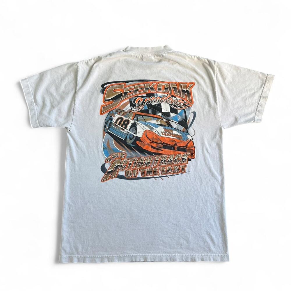 90s Seekonk A.R.C. Speedway White T-shirt, Large